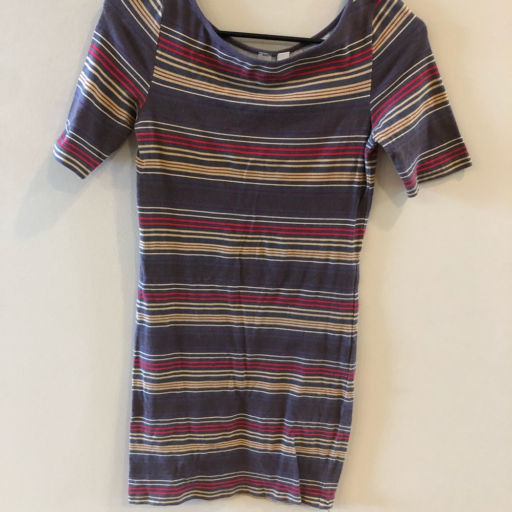 Purple Striped Bodycon Dress!